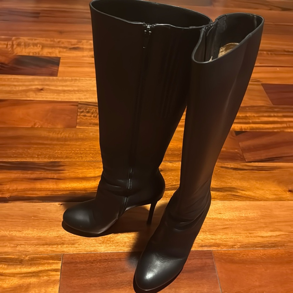 Christian Louboutin Black Leather High Boots